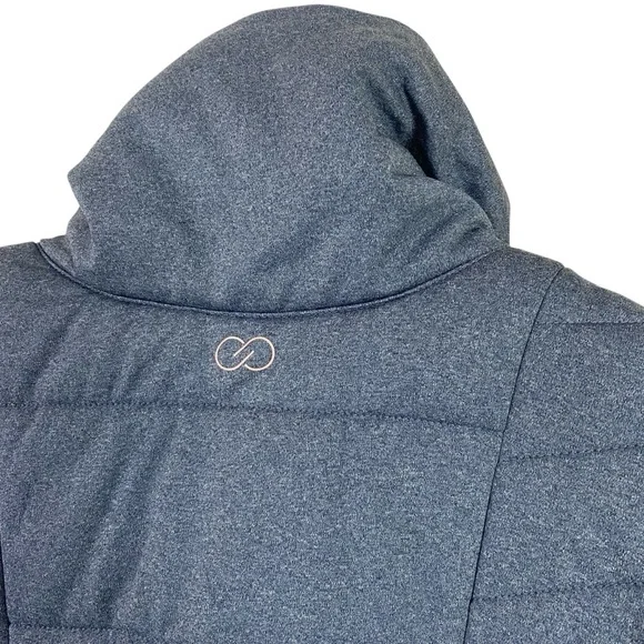 Calia Astronomical Zip High Collar Quilted Vest In Dark Ocean Size L - Picture 5 of 9